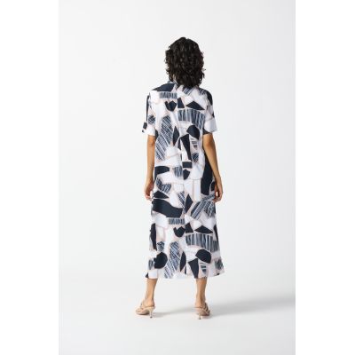 Trapezowa sukienka midi Joseph Ribkoff w abstrakcyjny wzór