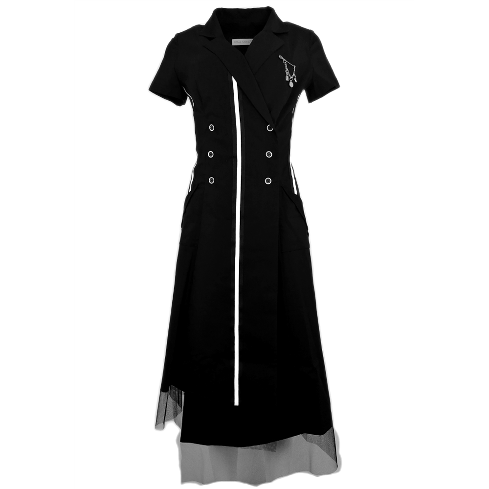 Asymetryczna czarna sukienka POLA MONDI BY MERLA