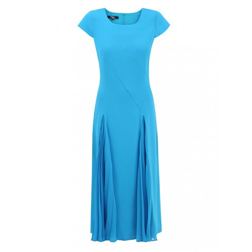 Niebieska sukienka z plisowanymi wstawkami LIZABELLA