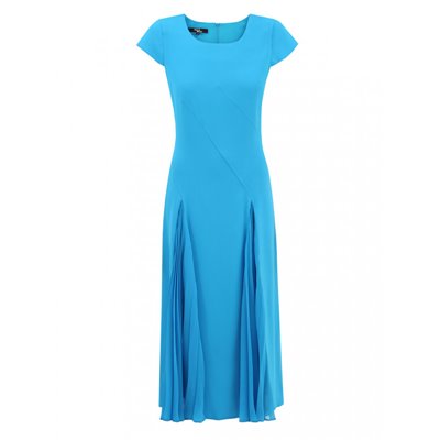 Niebieska sukienka z plisowanymi wstawkami LIZABELLA