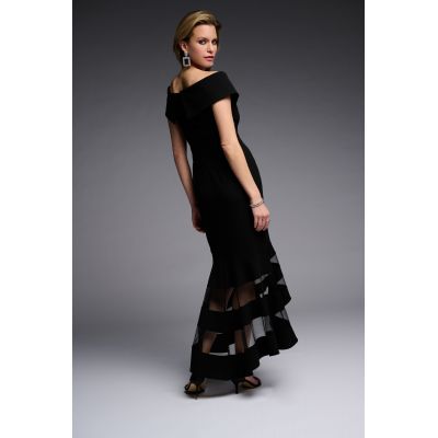 Czarna suknia z dekoltem carmen Joseph Ribkoff