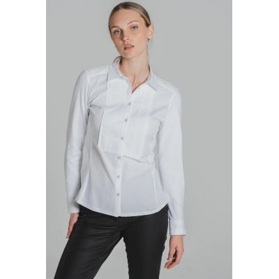 Biała bluzka koszulowa z haftem Bariloche