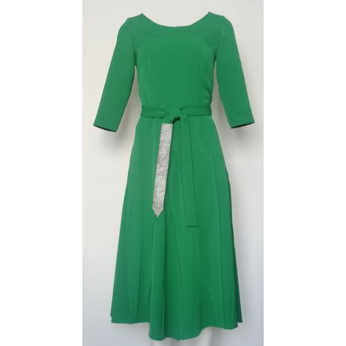 Zielona sukienka z paskiem Pola Mondi by Merla