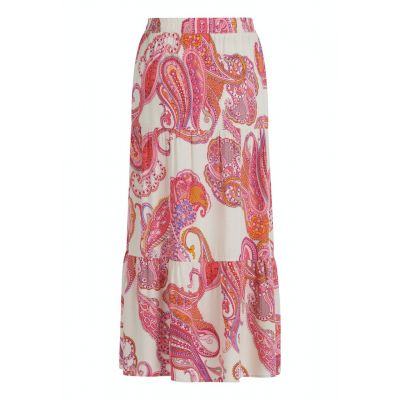 Spódnica beżowo różowa wzór Paisley Betty Barclay