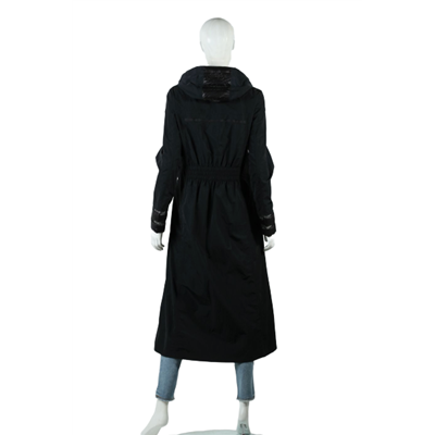 Długi czarny płaszcz z kapturem DIEGO M