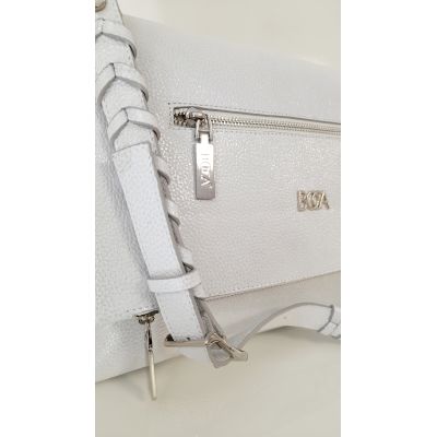 Skórzana torebka Boca w kolorze perłowej bieli