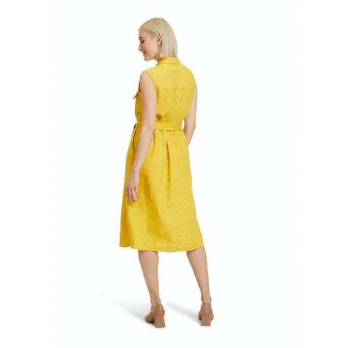 Lniana sukienka w kolorze żółtym szmizjerka Betty Barclay