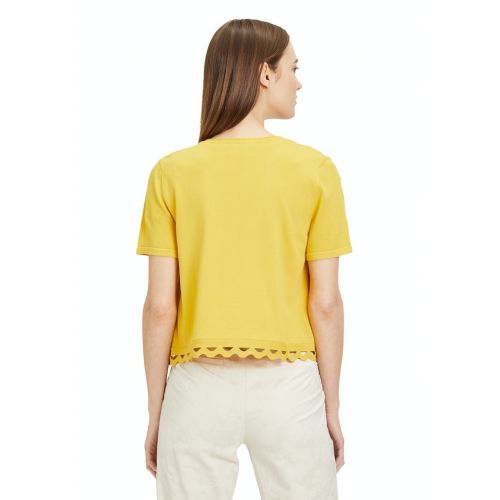 Sweter dzianinowy żółty z krótkim rękawem Betty Barclay