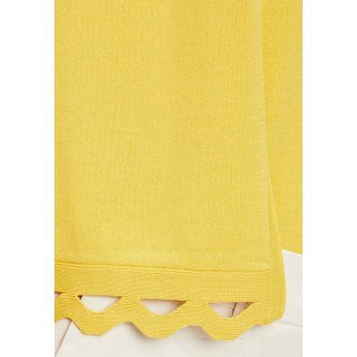 Sweter dzianinowy żółty z krótkim rękawem Betty Barclay