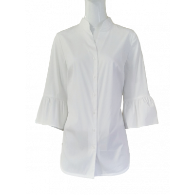 Biała bluzka Vera Moni z kielichowym rękawem