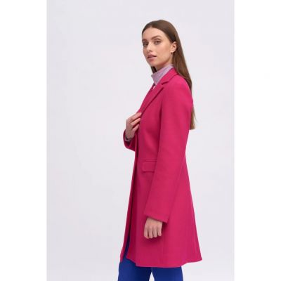 Różowy płaszcz Bariloche z ozdobnym stębnowaniem