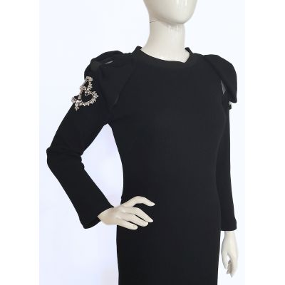 Czarna teksturowana sukienka Pola Mondi by Merla